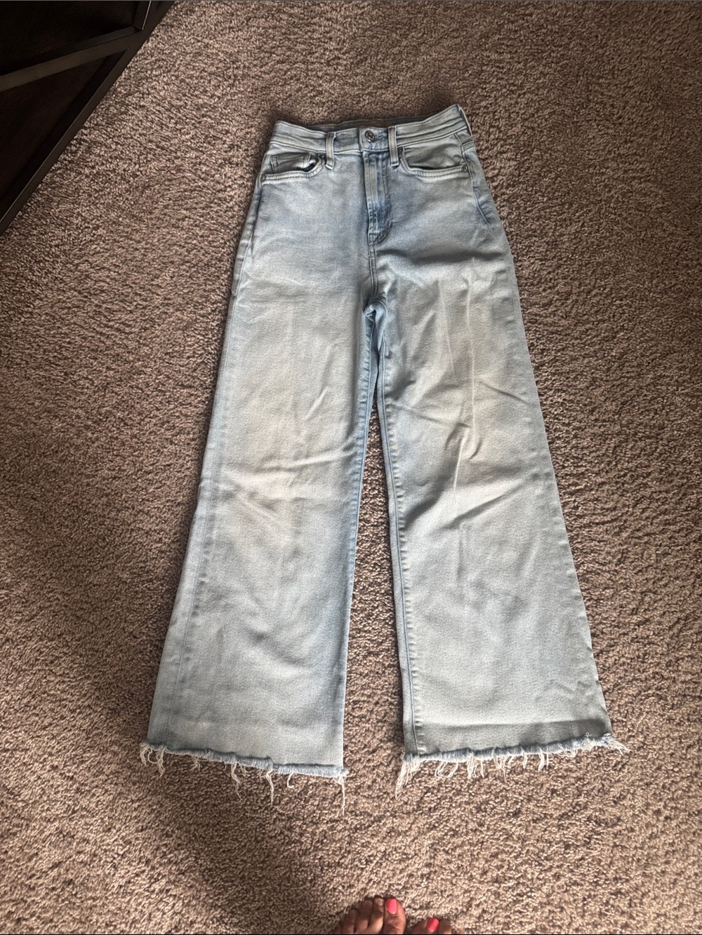 7 For All Mankind Light Blue UltraHigh-Rise Wide Leg Jeans